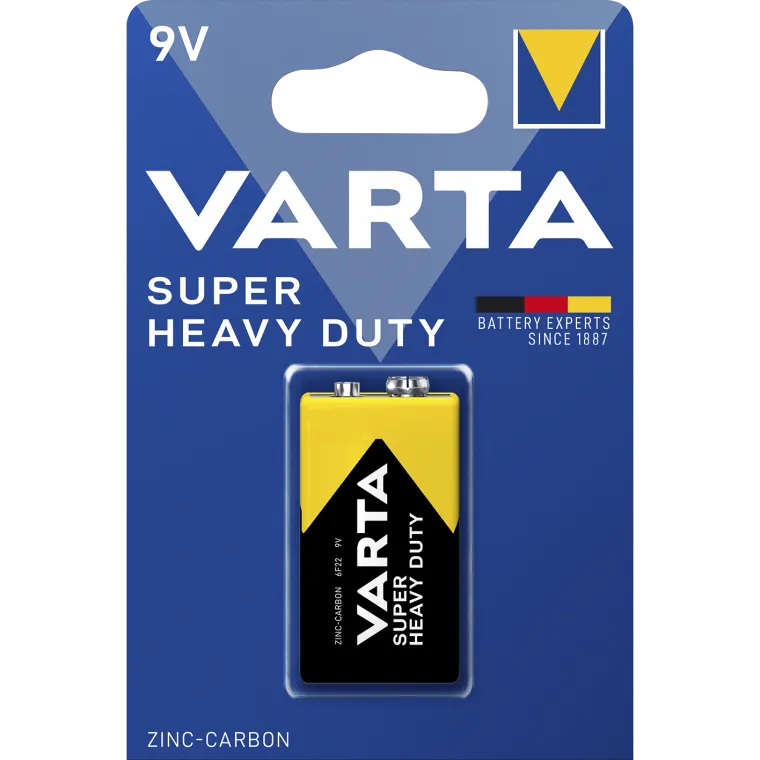 E-Block Batterie VARTA "Super Heavy Duty", Zink-Kohle, 6F22, 9V