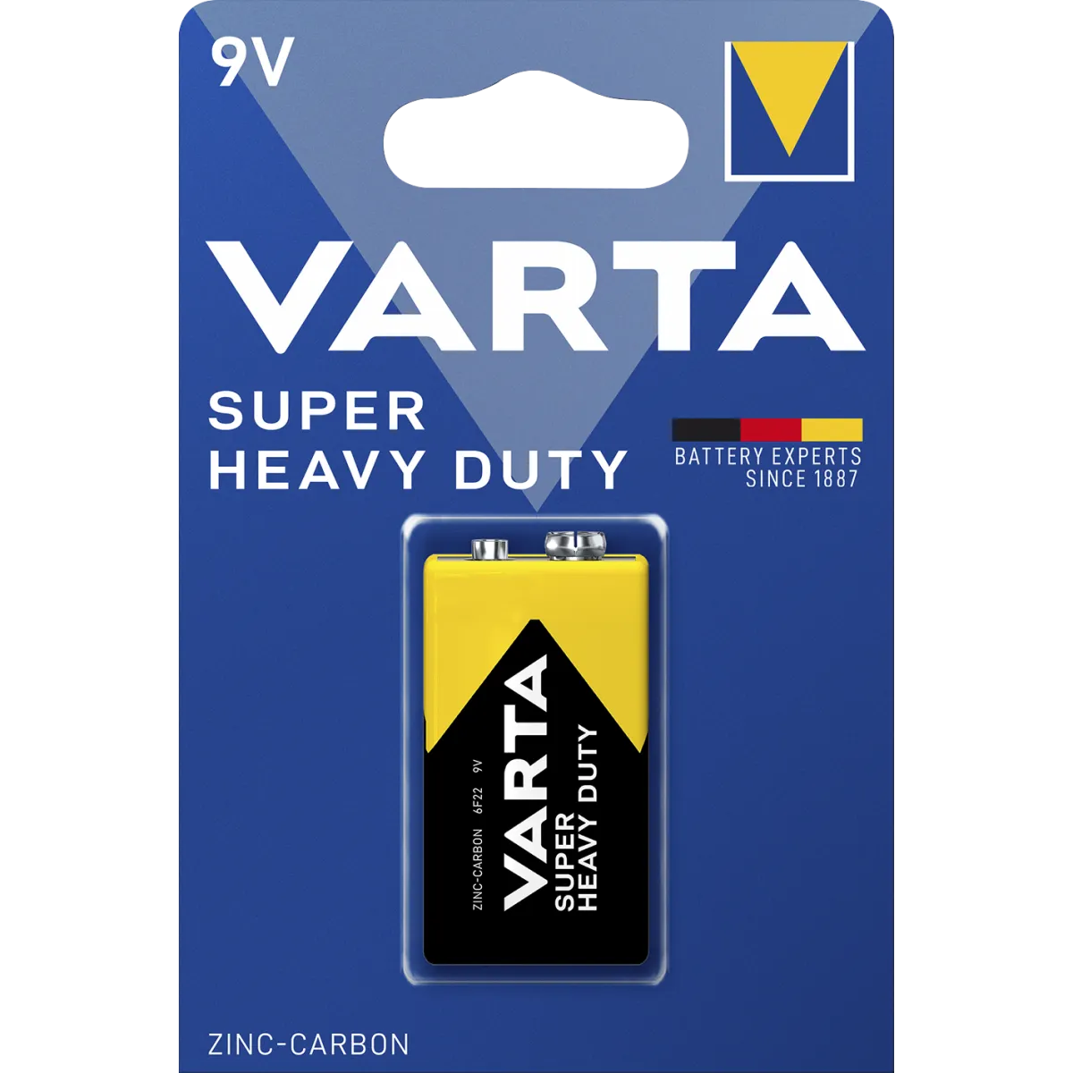 E-Block Batterie VARTA "Super Heavy Duty", Zink-Kohle, 6F22, 9V