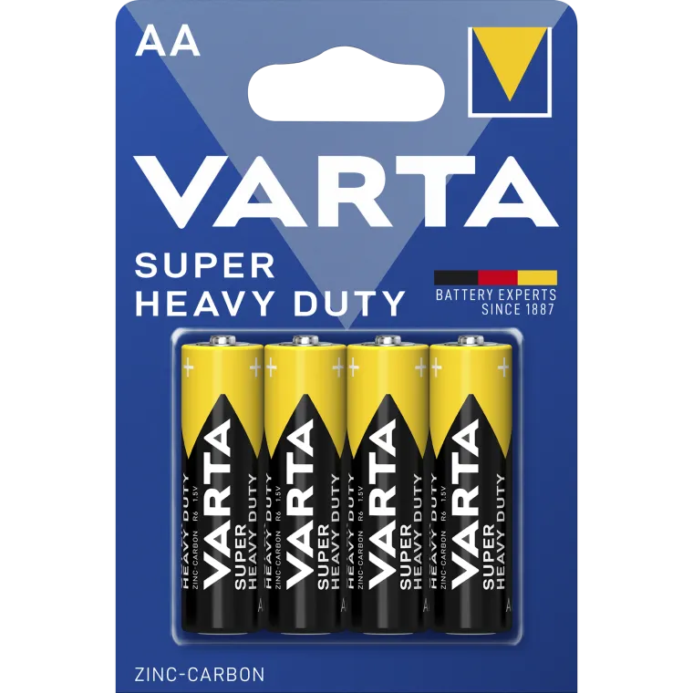 Mignon-Batterie VARTA "Super Heavy Duty" Zink-Kohle, Typ AA, 1,5V, R6, 4er-Blister