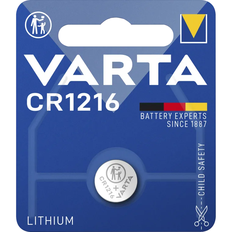 Lithium-Knopfzelle VARTA "Electronics", CR 1216, 25mAh, 3V, 1er-Blister
