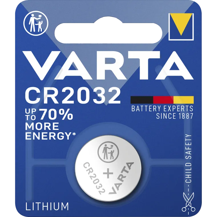Lithium-Knopfzelle VARTA "Electronics" CR 2032, 230mAh, 3V, 1er-Blister