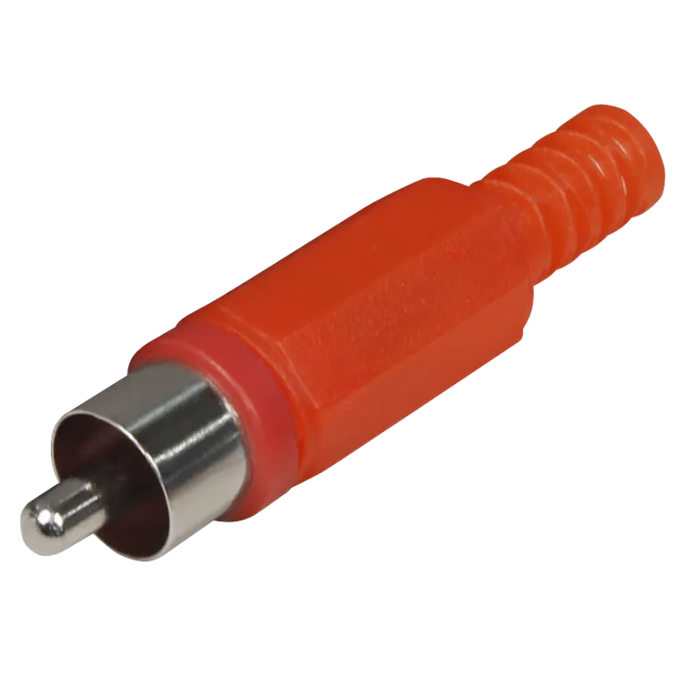 Cinch-Stecker rot mit Knickschutz