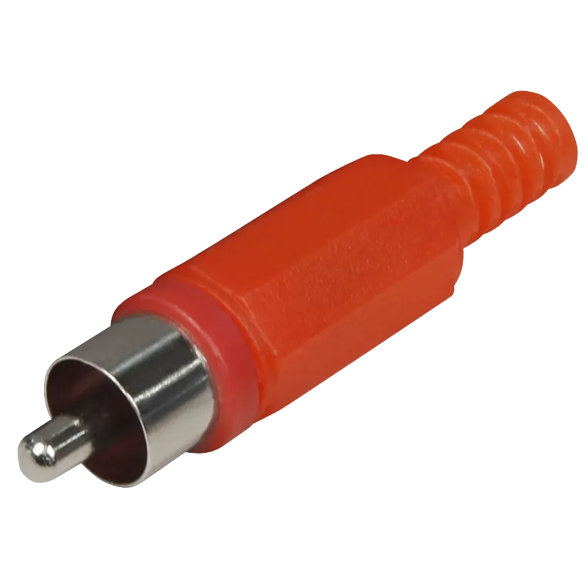 Cinch-Stecker rot mit Knickschutz