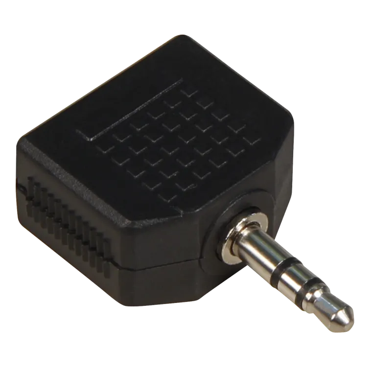 Klinke-Adapter, stereo 2x 3,5mm Kupplung auf 3,5mm Stecker