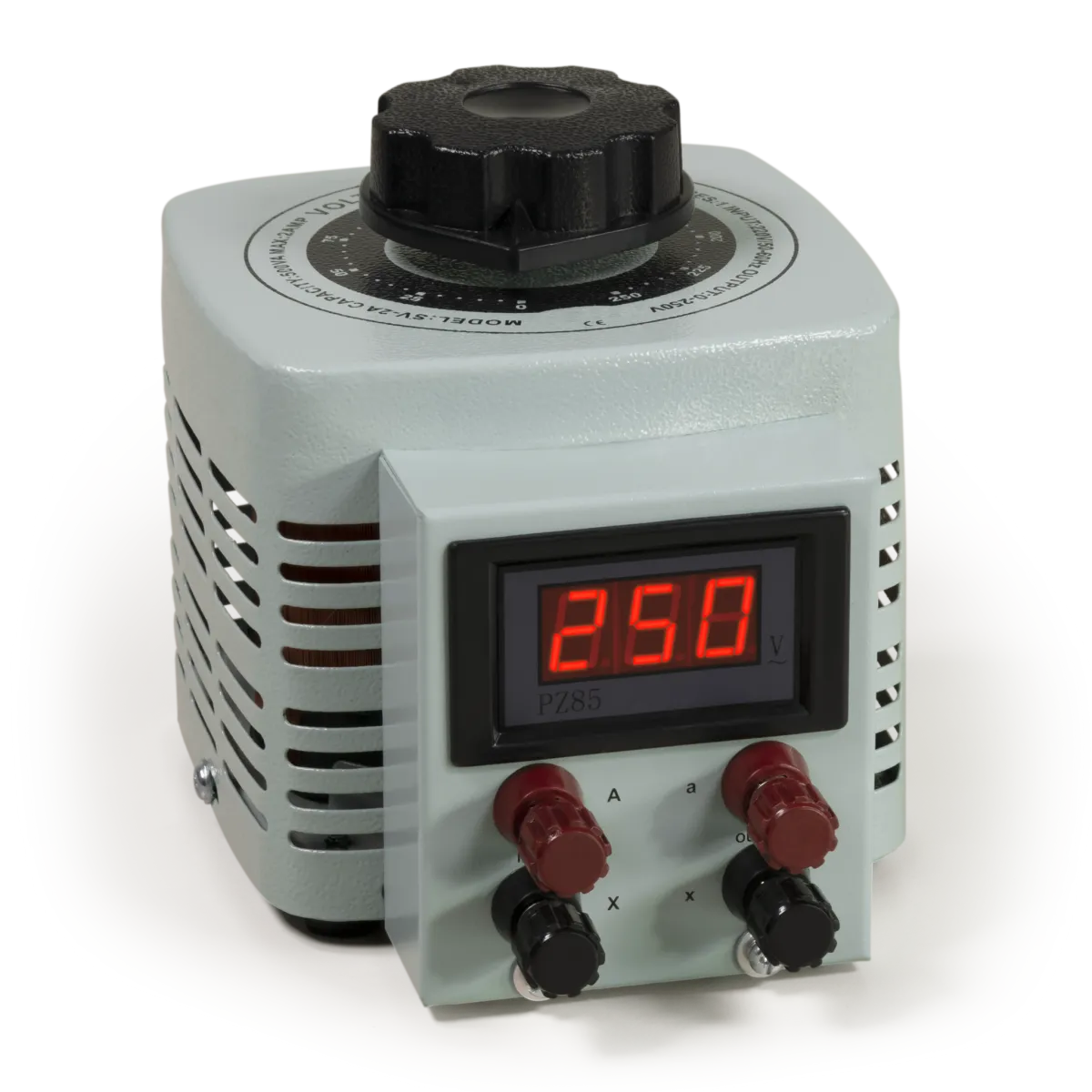 Ringkern-Stelltrafo McPower "V-2000 LED", 0-250 V, 2 A, 500 W, NICHT galvanisch getrennt