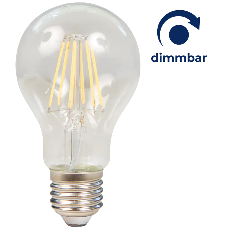 LED Filament Glühlampe McShine "Filed", E27, 7W, 820 lm, warmweiß, dimmbar, klar