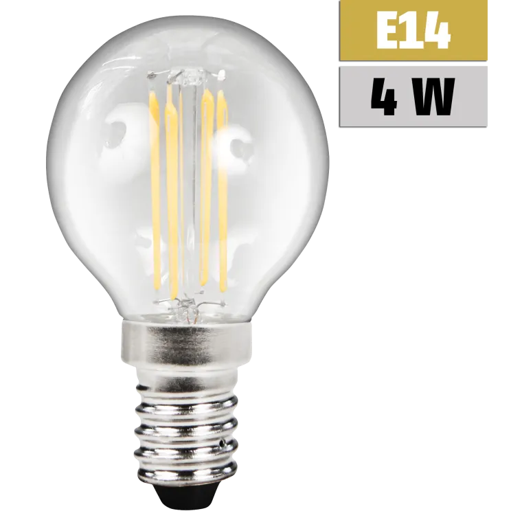 LED Filament Tropfenlampe McShine "Filed", E14, 4W, 490lm, warmweiß