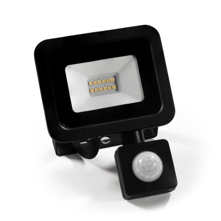LED-Außenstrahler McShine "Slim" 10W, 850lm, IP66, 4000K, Bewegungsmelder, Aluminium