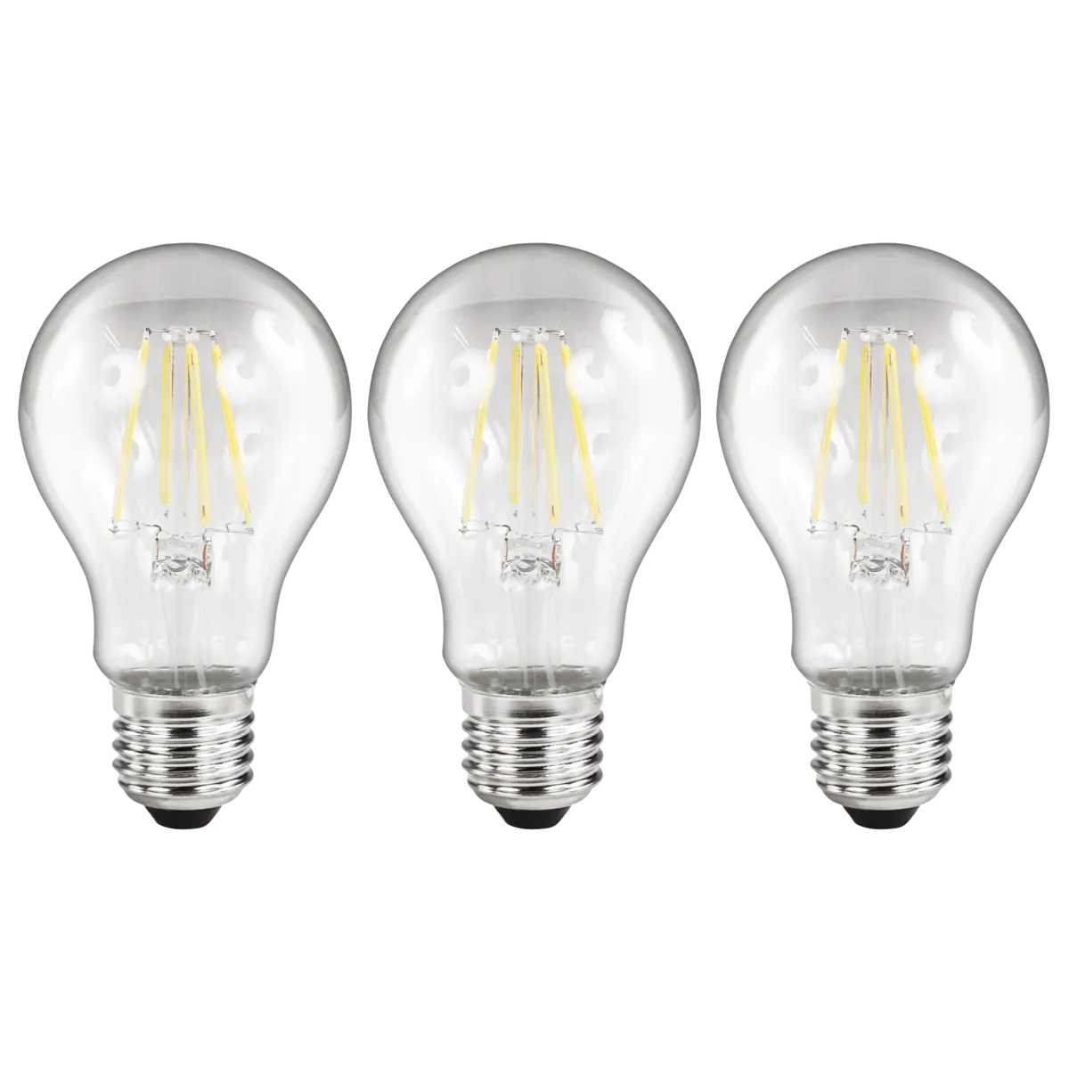 LED Filament Set McShine, 3x Glühlampe, E27, 4W, 470lm, warmweiß, klar