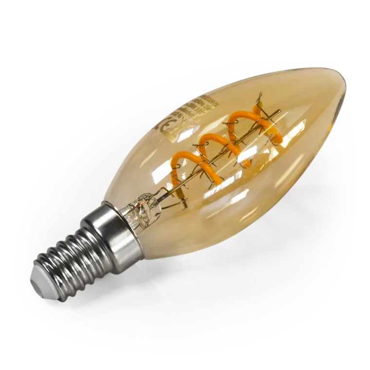 LED Filament Kerzenlampe McShine "Retro" E14, 2W, 150lm, warmweiß, goldenes Glas