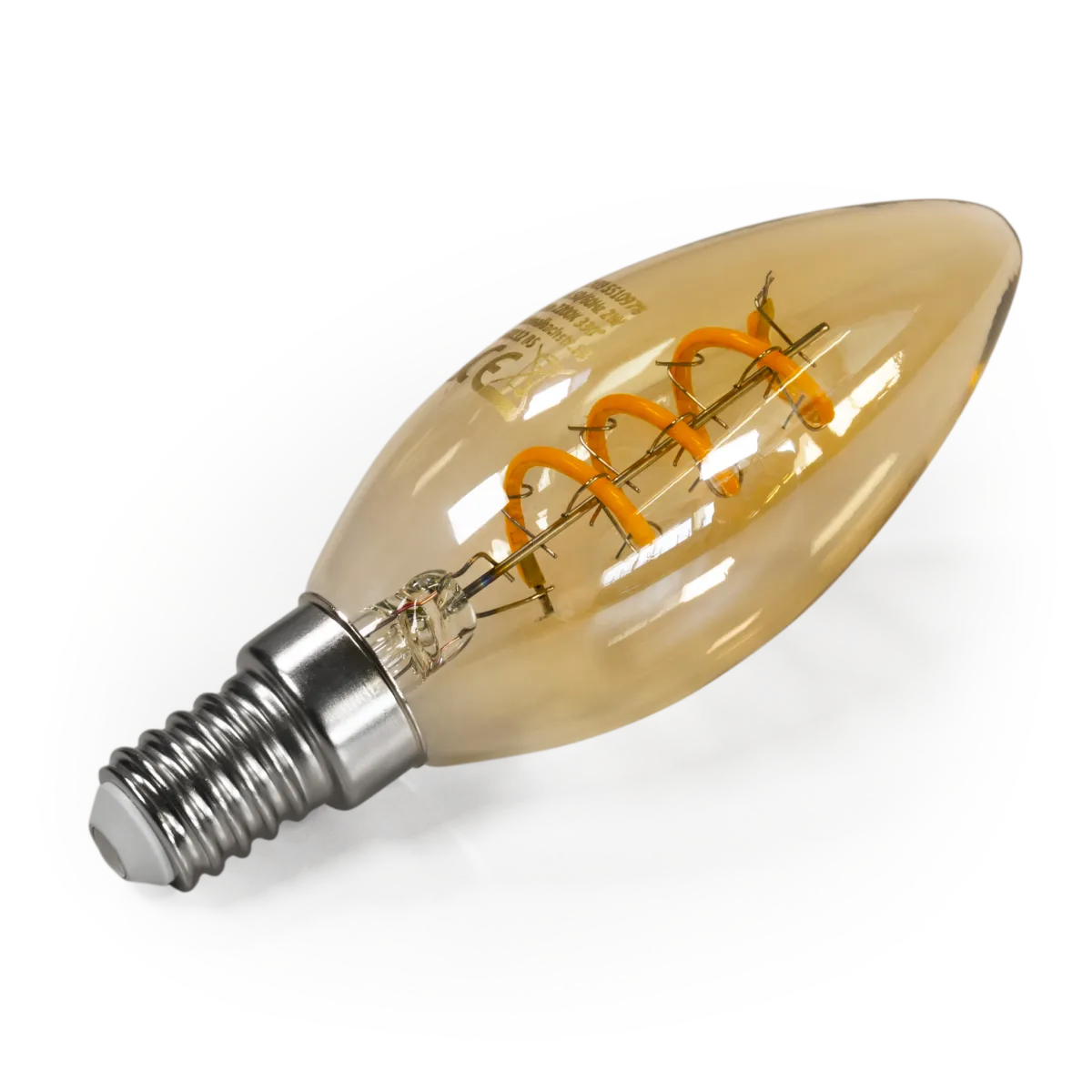 LED Filament Kerzenlampe McShine "Retro" E14, 2W, 150lm, warmweiß, goldenes Glas
