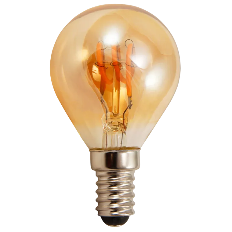 LED Filament Tropfenlampe McShine "Retro" E14, 2W, 150lm, warmweiß,goldenes Glas