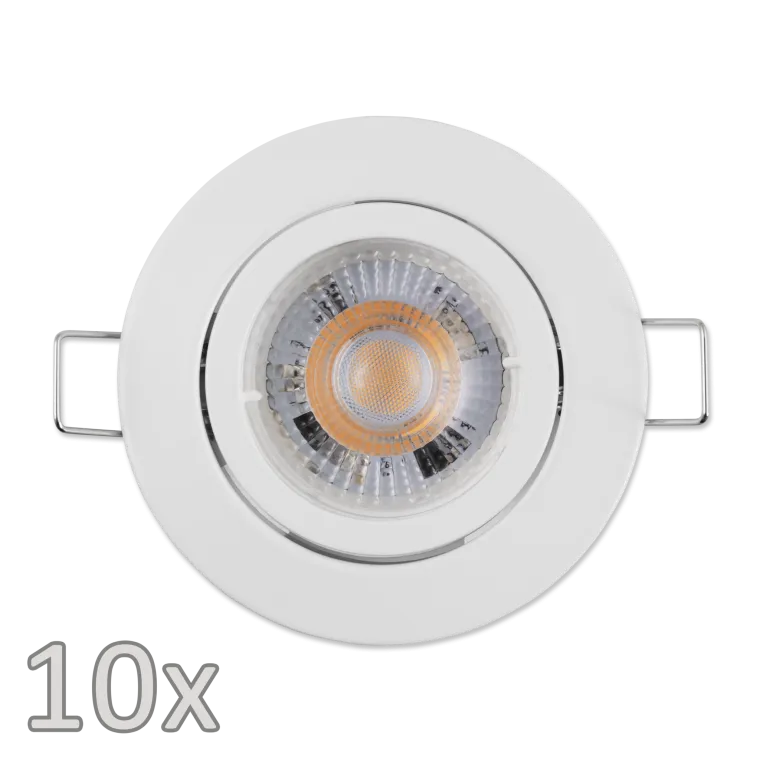 Einbauleuchten-Set McShine, 10xRahmen, 10xLED-Modul, 5W, 400lm, 230V, weiß