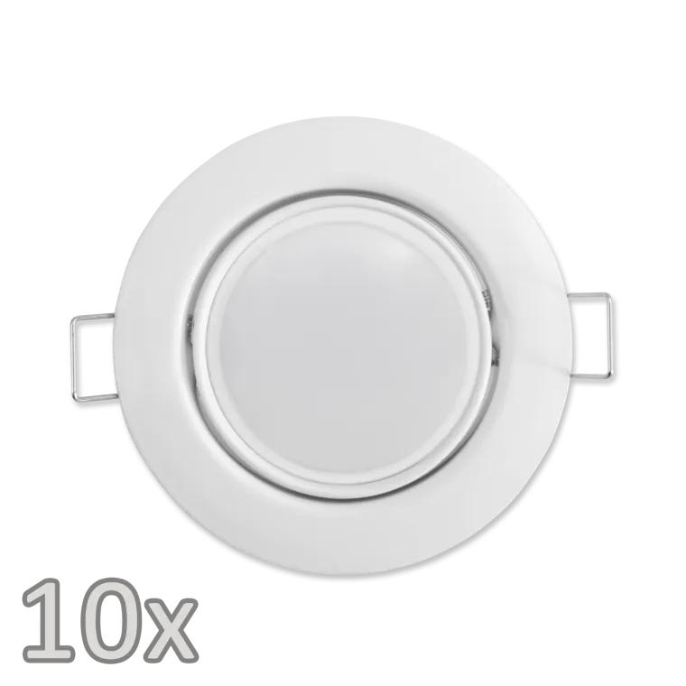 Einbauleuchten-Set McShine, 10xRahmen, 10xLED-Modul, 3W, 265lm, 230V, weiß