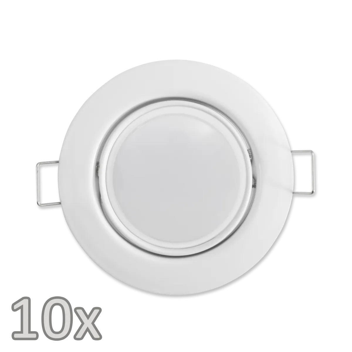 Einbauleuchten-Set McShine, 10xRahmen, 10xLED-Modul, 3W, 265lm, 230V, weiß