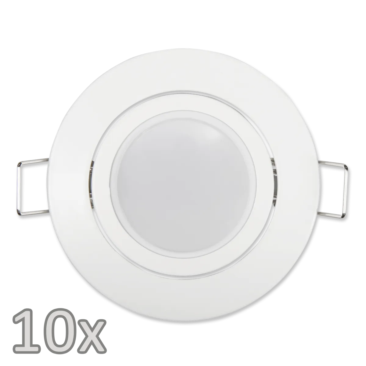 Einbauleuchten-Set McShine, 10xRahmen, 10xLED-Modul, 3W, 265 lm, 230V, weiß