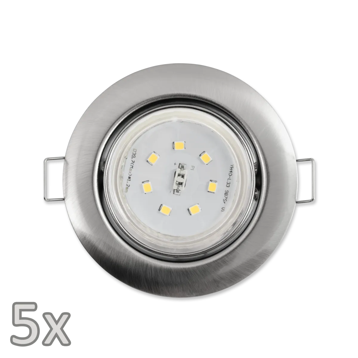 Einbauleuchten-Set McShine, 5xRahmen, 5xLED-Strahler, GU10, 3W, 300 lm