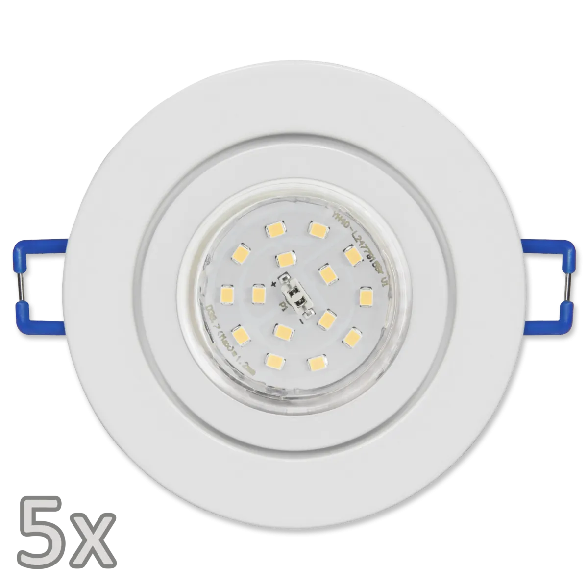 Einbauleuchten-Set McShine, 5xRahmen, 5xLED-Strahler, GU10, 5W, 500lm, weiß,IP44