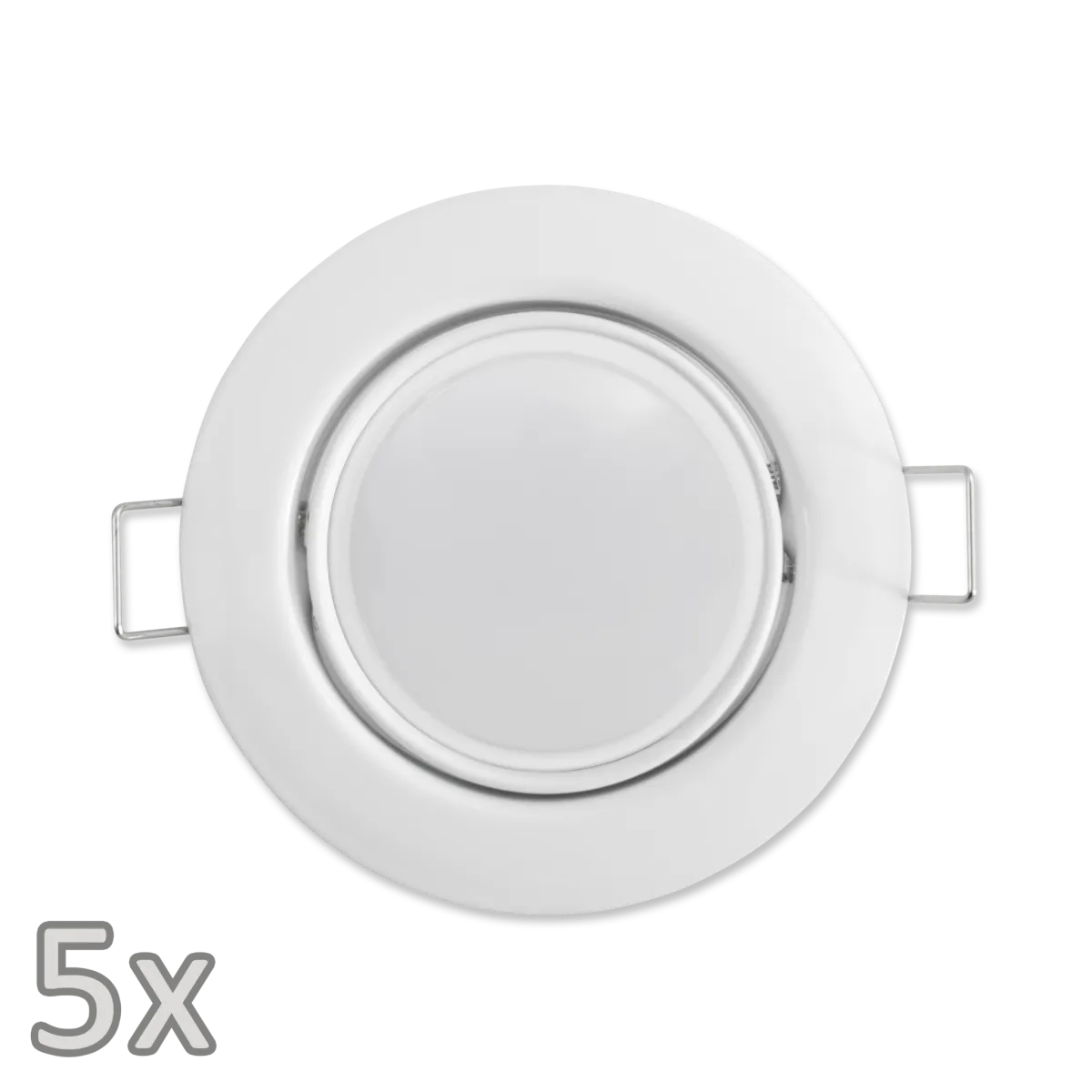 Einbauleuchten-Set McShine, 5xRahmen, 5xLED-Modul, 7W, 608Lumen, 230V, weiß