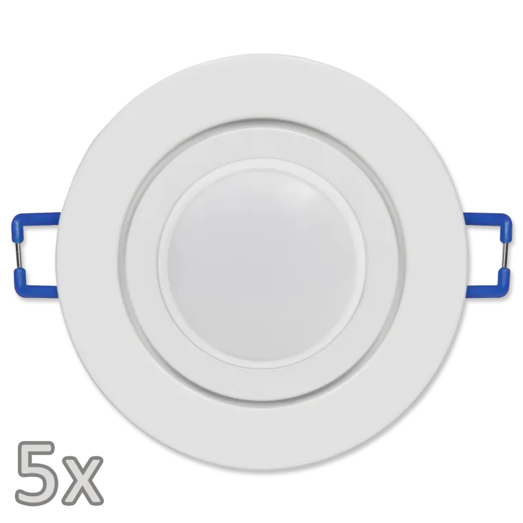 Einbauleuchten-Set McShine, 5xRahmen, 5xLED-Modul, 7W, 608lm, 230V, weiß, IP44