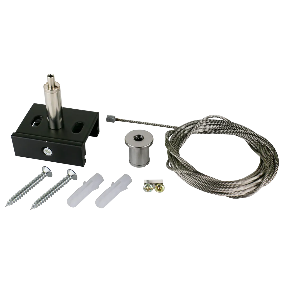 Aufhänge-Set "SPS2" für 3-Phasen-Schienensystem, 3m Stahlseil, schwarz