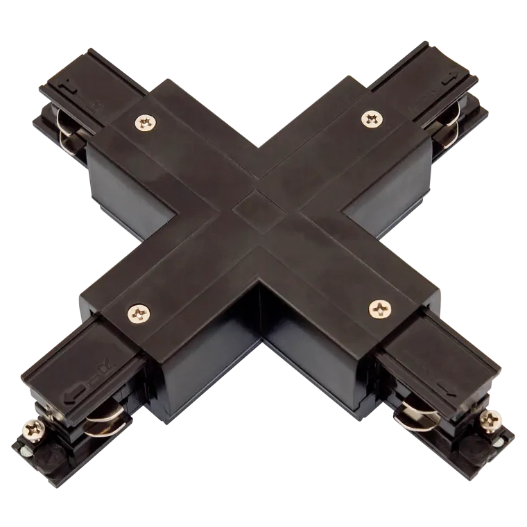 Einspeiser-Steckverbinder "SPS2" für 3-Phasen-Schienensystem, Kreuz, schwarz