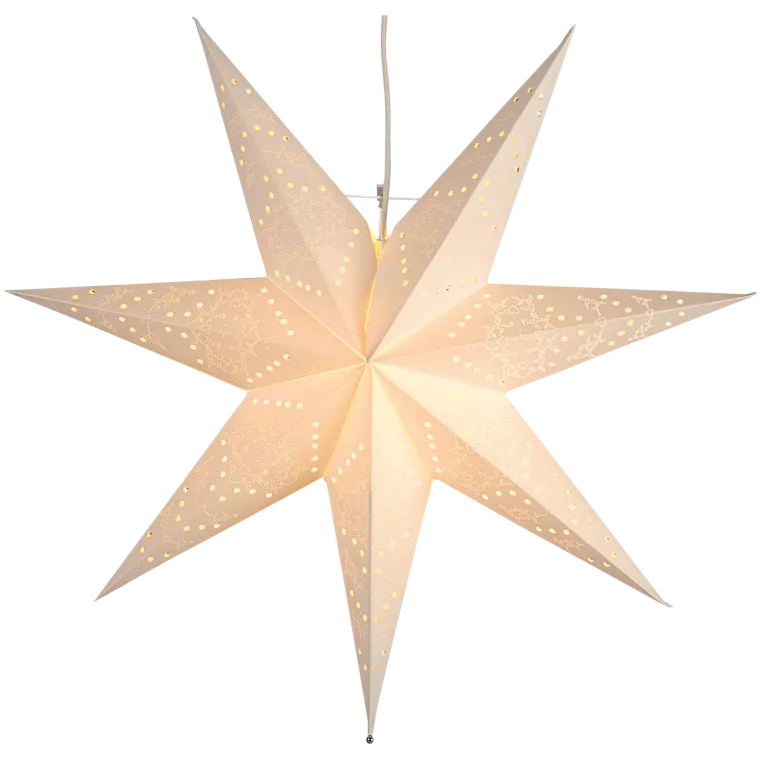 Papierstern "Sensy Star 54", 54x51cm, E14, Farbe: Creme, Metall/Papier