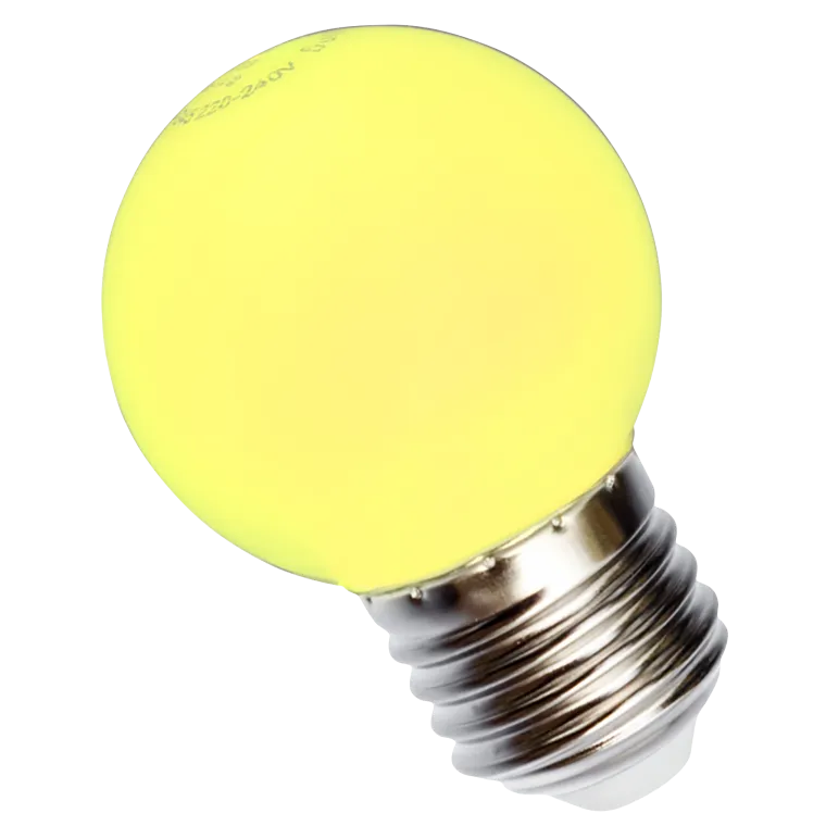 LED Tropfenlampe Gelb, E27, 1W, 230V, 50mA, Abstrahlwinkel 270°