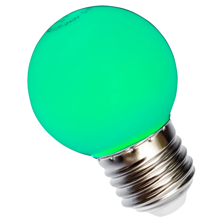 LED Tropfenlampe Grün, E27, 1W, 230V, 50mA, Abstrahlwinkel 270°