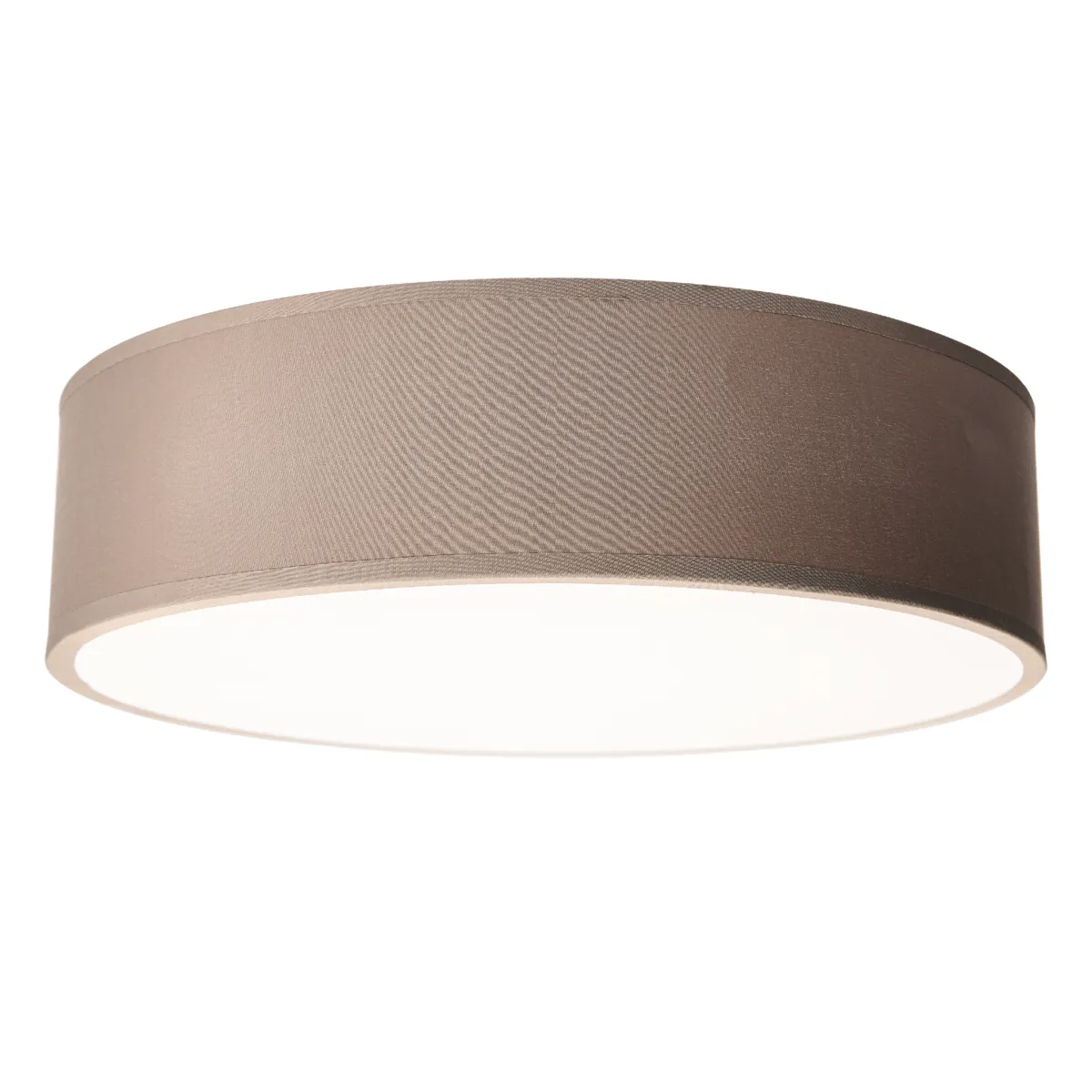 Deckenleuchte EINLICHT "Fabric" für 2x E27, Ø38cm, Taupe, Stoffschirm