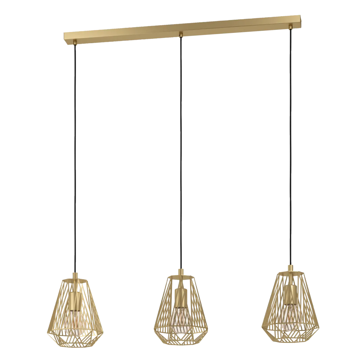 Hängeleuchte EGLO "Stype", 3-flammig, E27, Stahl, gold, 96x20x110cm