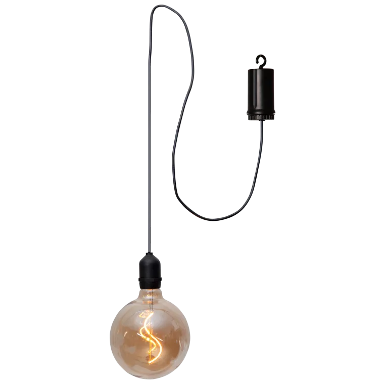 LED-Glaskugel "Bowl", warmweiß, 1m Kabel, 12,5x19,5cm, IP44, Batteriebetrieben