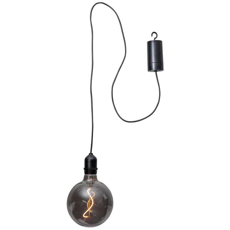 LED-Glaskugel "Bowl", warmweiß, 1m Kabel, 12,5x19,5cm, IP44, Batteriebetrieben
