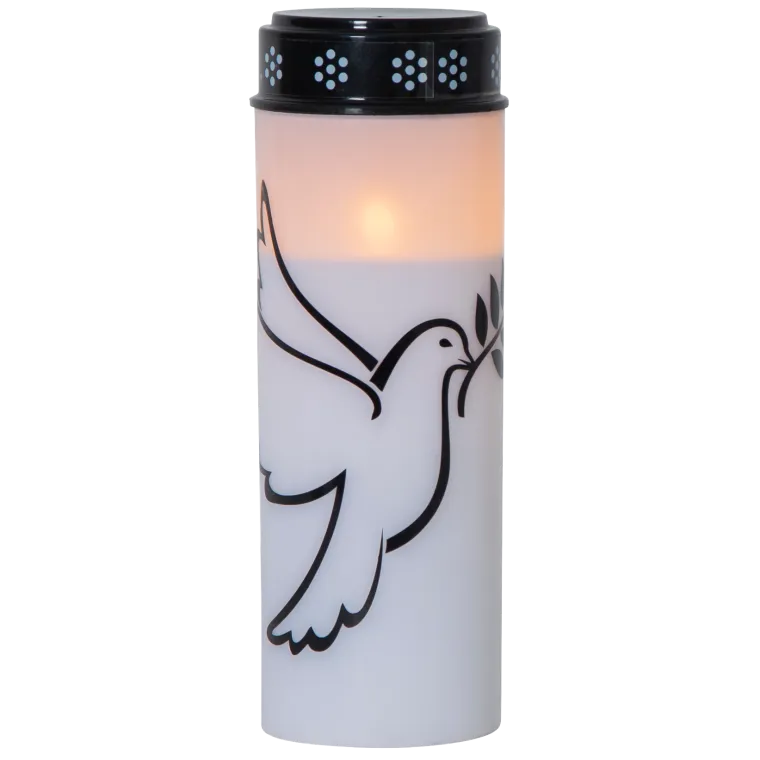 LED-Grablicht "Dove", weiß mit Taubenmotiv, warmweiß, 20,5x7,5cm, outdoor