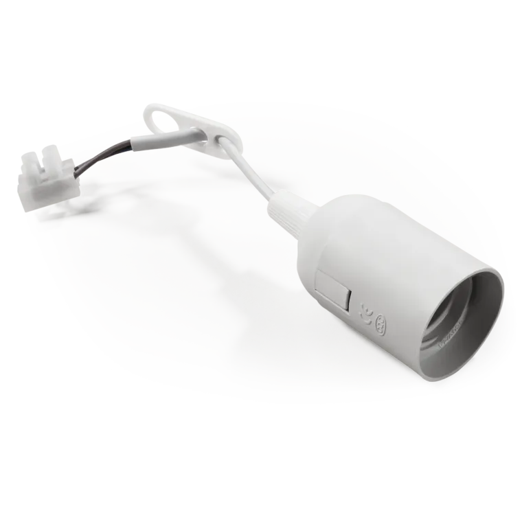 Renovierfassung McShine E27, mit 11cm Kabel und Aufhänger, weiß