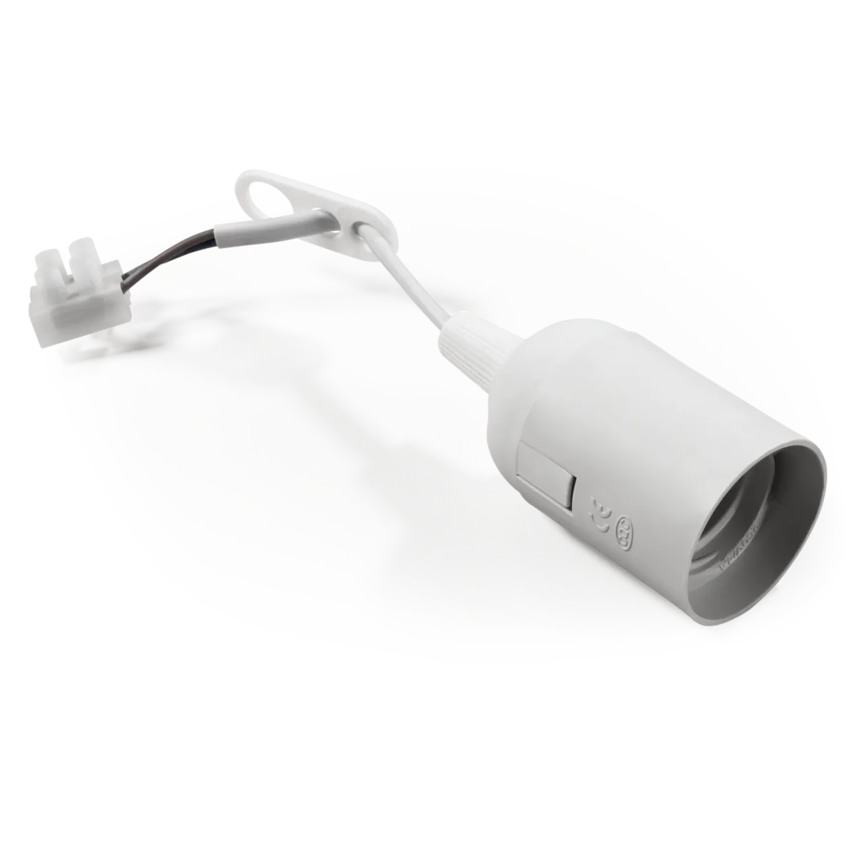 Renovierfassung McShine E27, mit 11cm Kabel und Aufhänger, weiß
