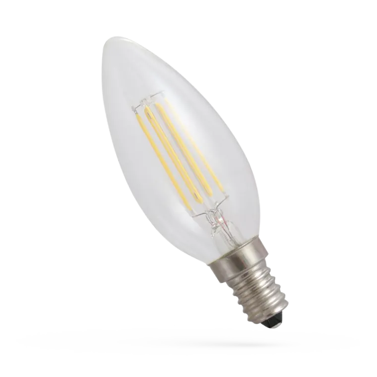 LED Filament Kerzenlampe, E14, 230V, 6W, 1800K - ultra warmweiß, klar