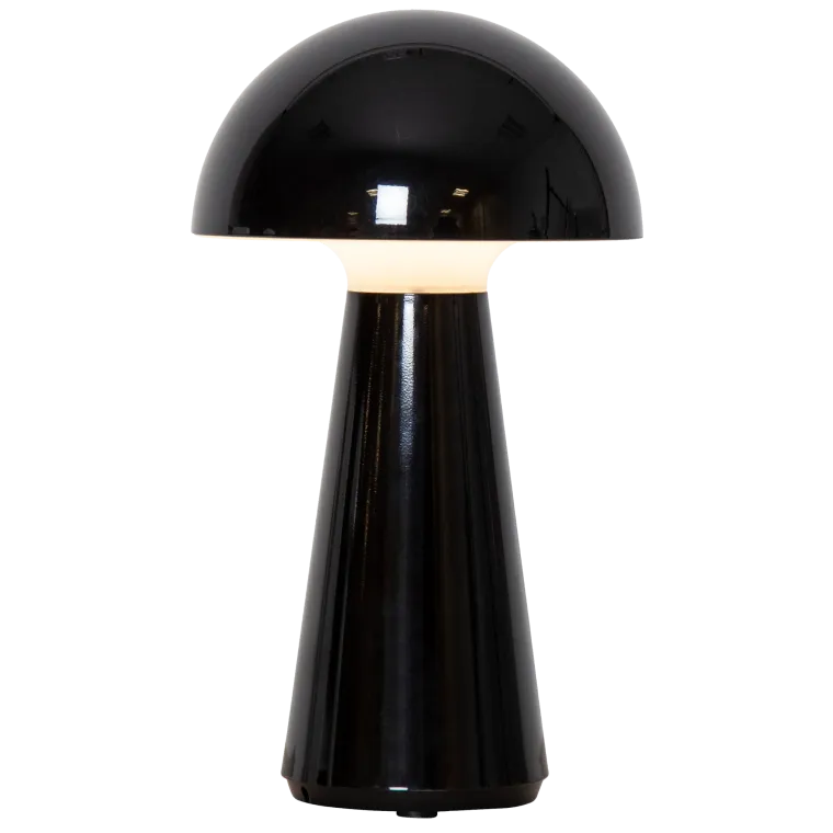 LED-Tischleuchte "Mushroom", 16x28cm, schwarz, Akku, Ladekabel, outdoor
