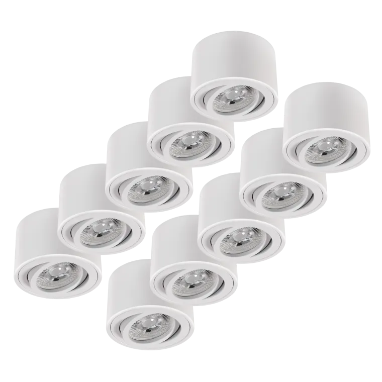 LED-Aufbauleuchte McShine, 5W, 400Lumen, 3000K, ØxH 80x50mm, 10er-Pack