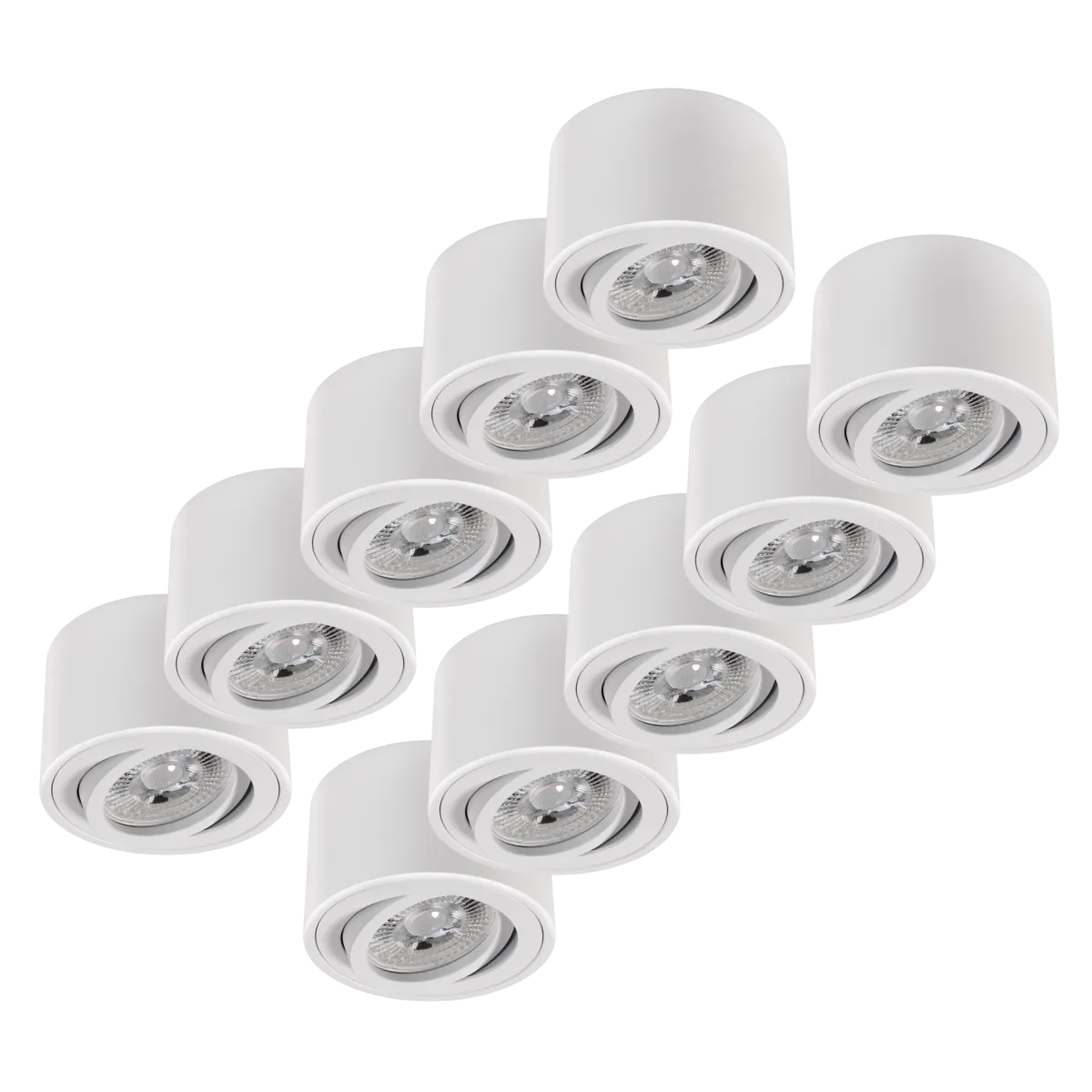 LED-Aufbauleuchte McShine, 5W, 400Lumen, 3000K, ØxH 80x50mm, 10er-Pack