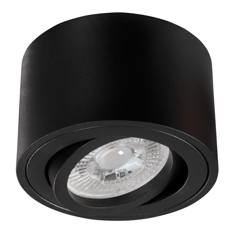 LED-Aufbauleuchte McShine, 5W, 400Lumen, 3000K, ØxH 80x50mm, schwarz