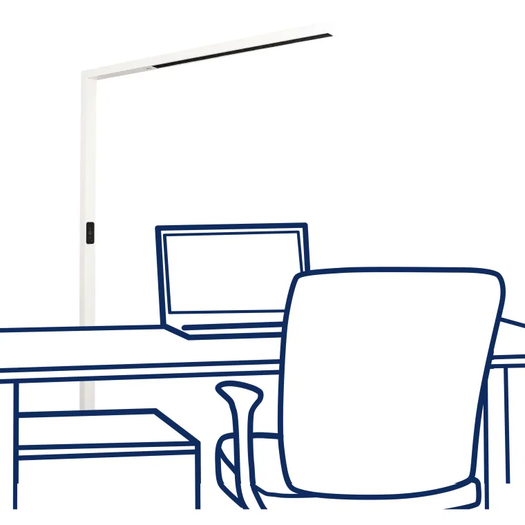 LED-Schreibtisch-Stehleuchte ROLF KERN „Clever-Pro“ mit Touch Display, PIR & Tageslicht-Sensor