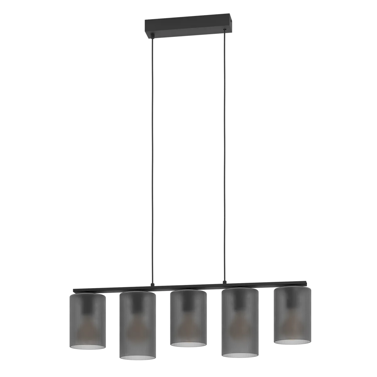 Hängeleuchte EGLO "Colomera", E27, 5-flammig, Stahl/Glas, grau matt