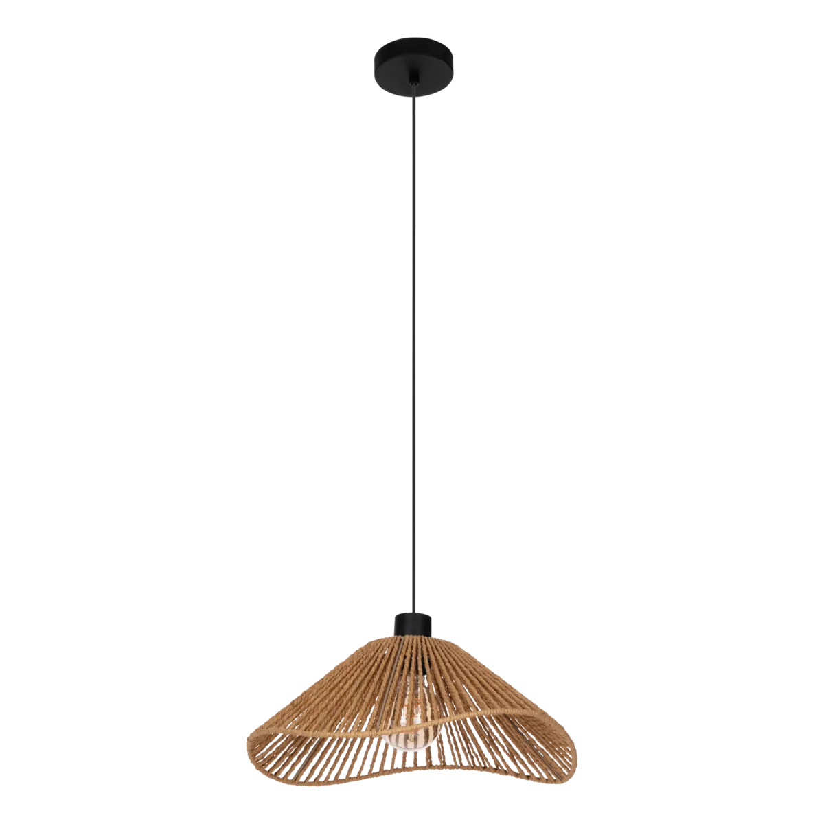 Hängeleuchte EGLO "Lavister", 1-flammig, E27, Stahl, Papier/natur