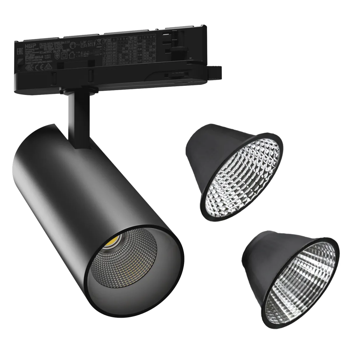 LED Stromschienenstrahler "Andromeda" 15-27W, 4000K, 230V, neutralweiß, schwarz