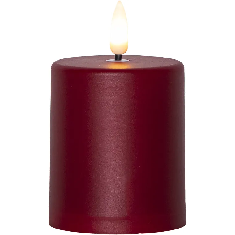 LED-Kerze "Paula" , flackernd, rot, 6.1x10cm, Timer, outdoor