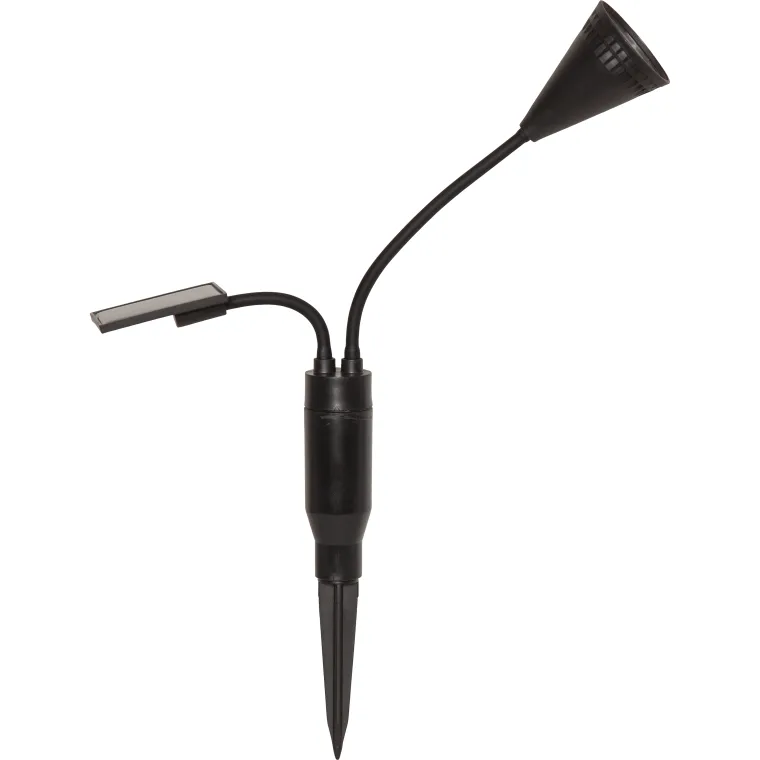 LED-Solar-Spot "Powerspot", biegsam, schwarz, Kunstoff, Erdspieß, inkl. Akku