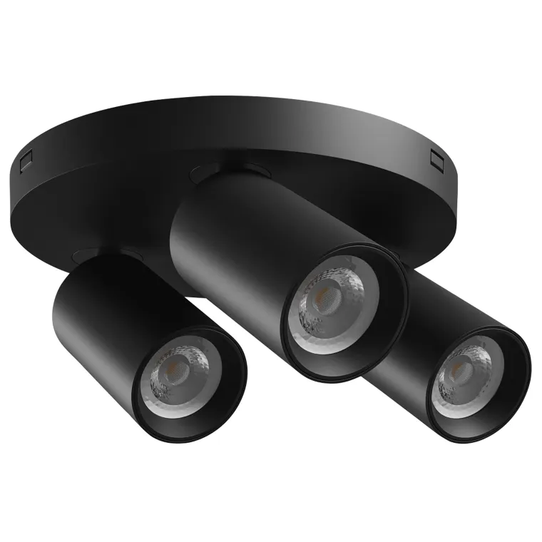 Deckenleuchte "MADARA ALTRO ROUND", 3x GU10, 250V, IP20, schwarz