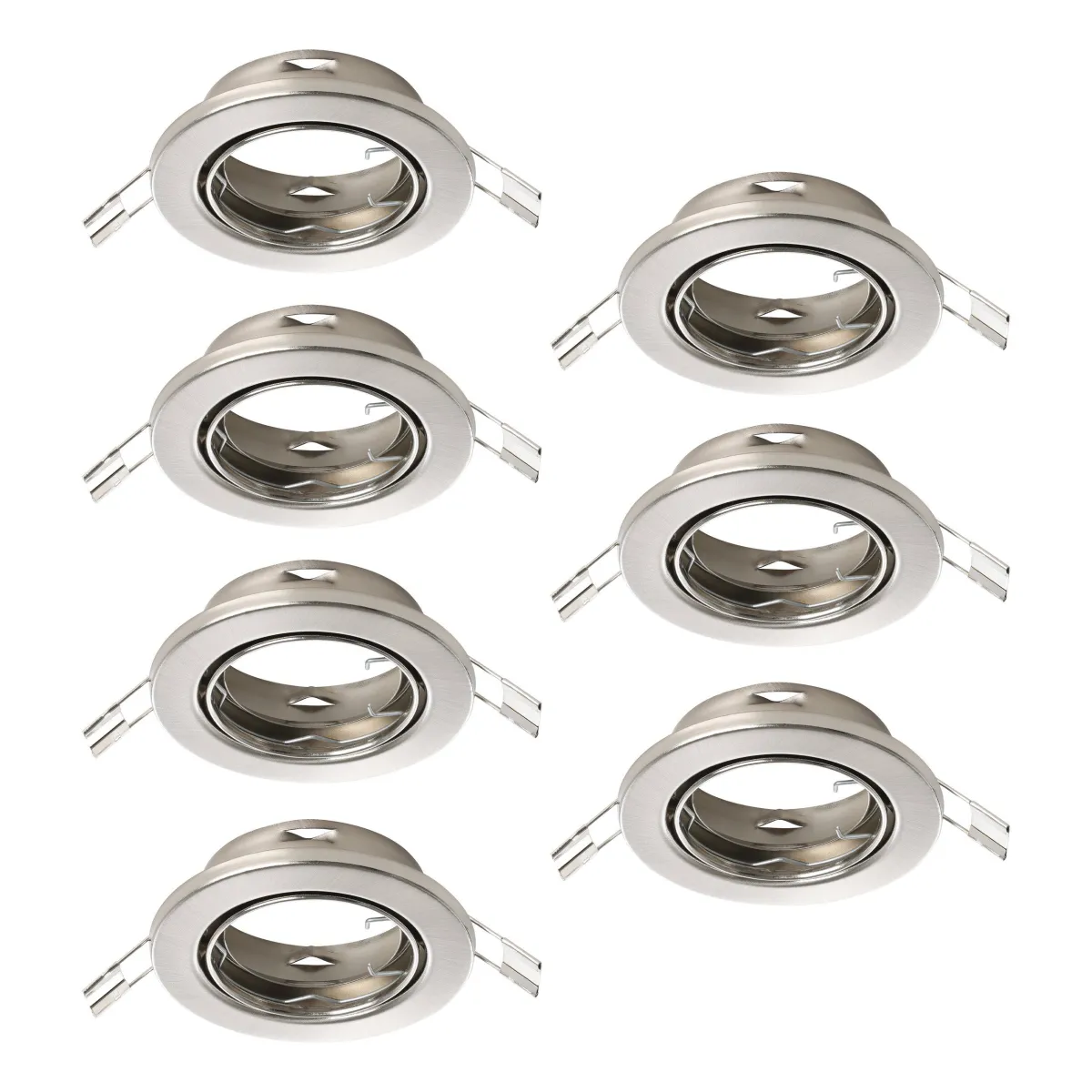 Einbauleuchte EGLO "Agulo", GU10, 7x35W, Stahl, nickel-matt, Ø8,6cm, 7er-Set,