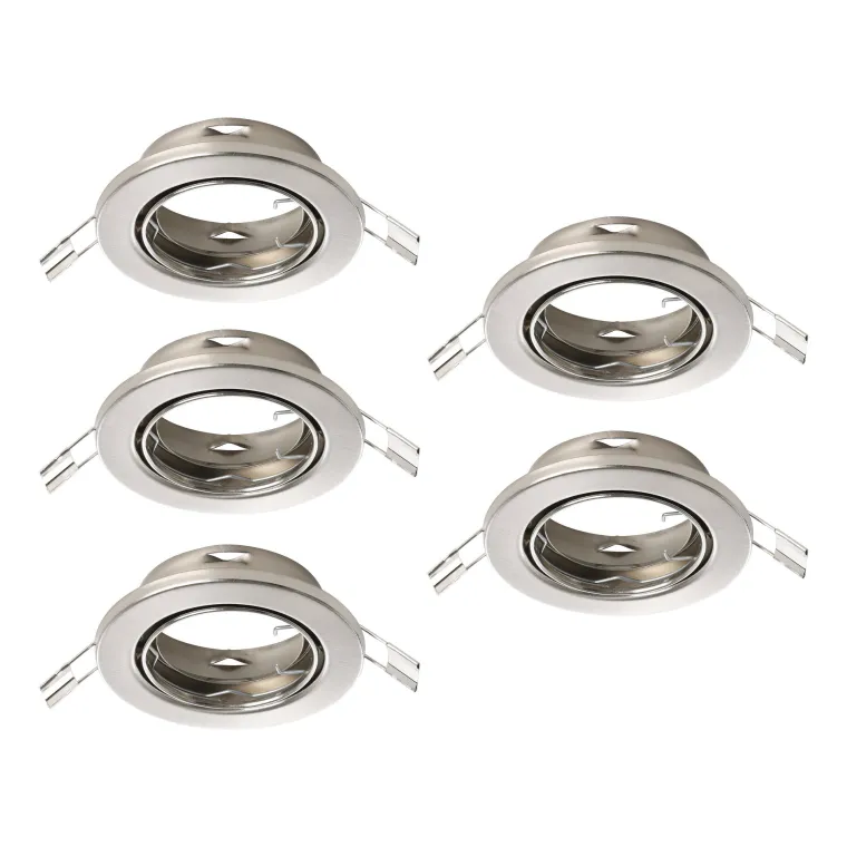 Einbauleuchte EGLO "Agulo", GU10, 5x35W, Stahl, nickel-matt, Ø8,6cm, 5er-Set